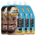 Edbe Hair Color Easy Comb Jet Black (4 Pack) – Grey Hair Mustache and Beard Coloring for Men with One Application Kit
