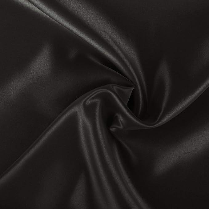 BLISSFORD Black Satin Pillowcase with Zipper for Hair and Skin Care, Feels Soft and Cool Like a Silk Pillowcase, Satin Pillow Cases 2 Pack, Slik Pillow Cover, Standard Size, Set of 2