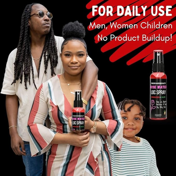 Hibiscus and Aloe Vera Hair Growth Spray for Dreadlocks and Loose Hairstyles Hair Care Treatment – Hydrate Dry Damaged Hair