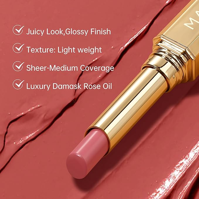 MAKI YIKA Pink Lipstick for Women Moisture Hydrate Lipsticks Glossy Light Pink Lipsticks Sheer Finish Lightweight Tinted Lip Balm (Z07 Lip Soul)