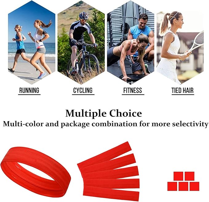 Workout Headbands Non Slip Headband Sport Headbands Sweatbands Elastic Sport Hair Bands for Sports Travel Indoor Fitness Gym