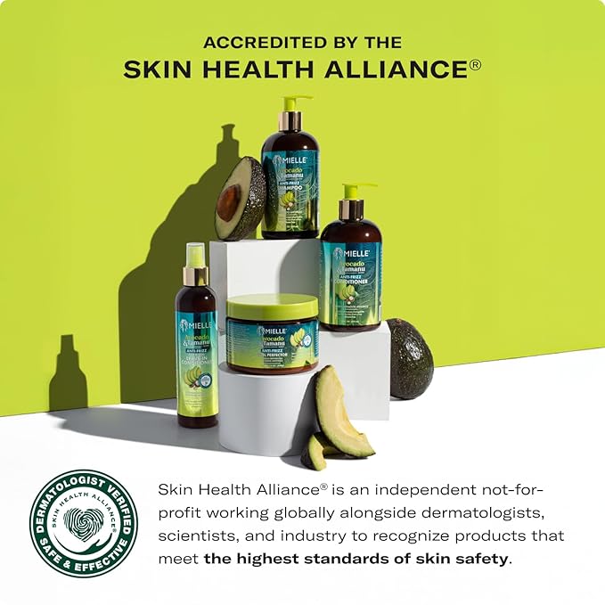 Mielle Organics Avocado & Tamanu Hair Leave In Conditioner Spray for Frizz Control - Smoothing Detangler & Anti Frizz Treatment for Dry, Damaged Styles - Nourishes Scalp for Soft, Shiny Strands - 8 oz