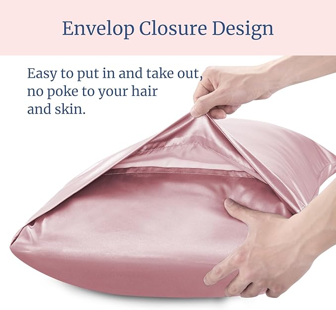 BEDELITE Satin Pillowcase for Hair and Skin, Super Soft Similar to Silk Pillow Cases 4 Pack with Envelope Closure, Cooling Pillowcases for Women Men (20"x40" King Size, Nostalgia)