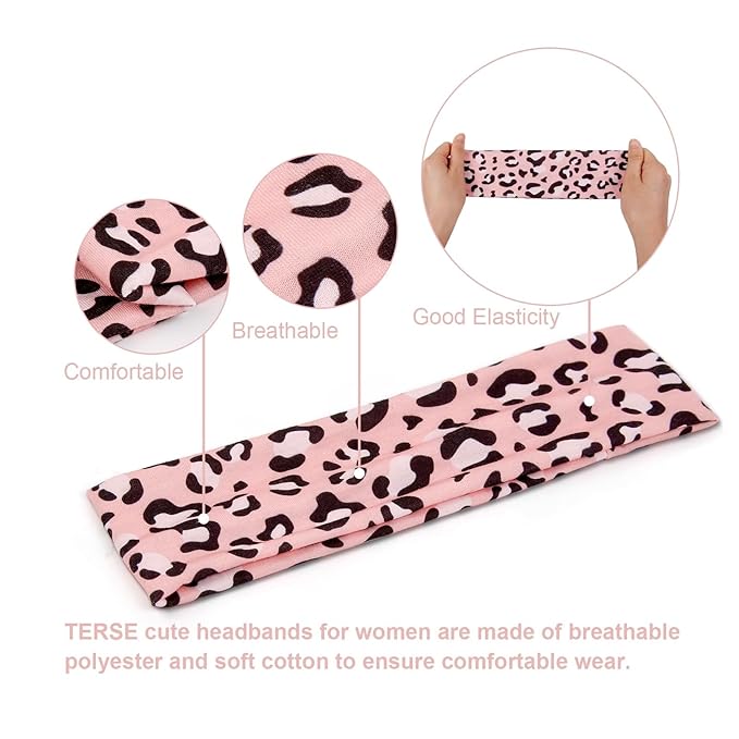 TERSE Leopard Headbands for Women Trendy Women Hair Accessories: Cute Cheetah Head Bands for Women's Hair, Fashion Hairbands 6PCS