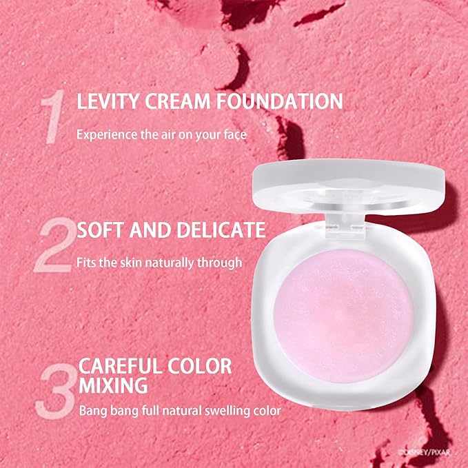 Color Changing Blush,3-in-1 Warm Change Blush,Pink Cream Blush,Transparent Crystal Color Changing Magic Gel,Blush PH Temperature Changing Long Lasting Blendable Natural Finish for All Skin Tone(01)