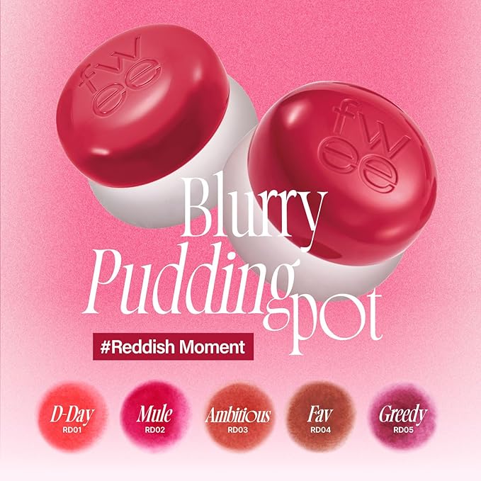Lip&Cheek Blurry Pudding Pot | Reddish Moment - Mule | Makeup Blush, Buildable Lightweight, Multi-Use Soft Matte Finish | 5g