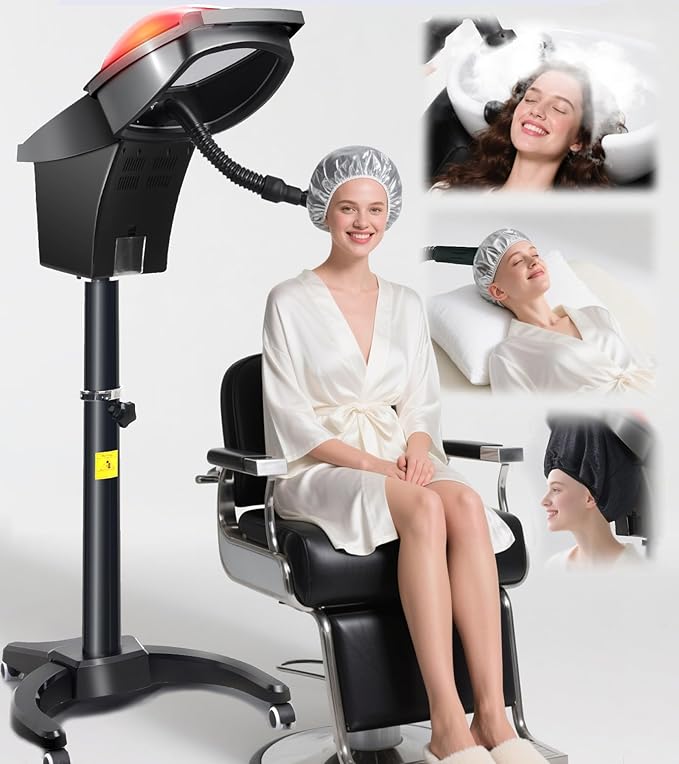 VARONXE Hair Steamer for Deep Conditioning, Steamer for Black Hair Treatment, Nano Hydration Machine for Hair, Skin and Scalp, Micro Mist Standing Hair Processor for Salon&Home