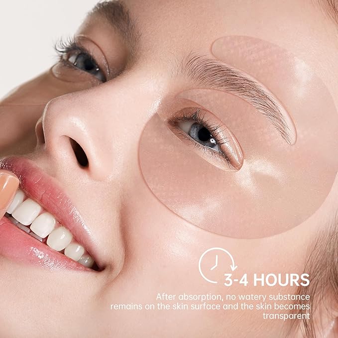 Novoy 7 Pairs Bio-Collagen Real Deep Eye Patches - 6-in-1 Retinol Overnight Eye Patches for Dark Circles, Puffiness & Wrinkles | 2% Caffeine+Hyaluronic+Niacinamide, Korean Popular Eye Mask - ROSE