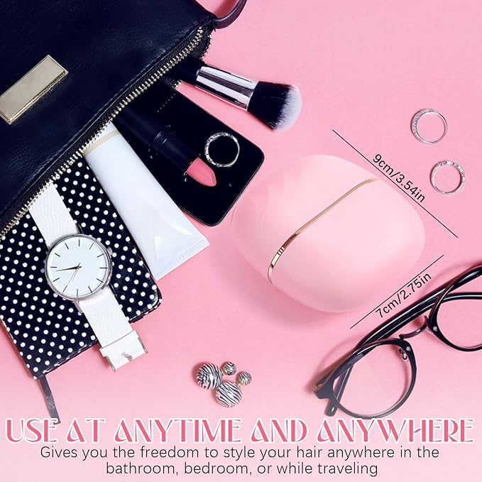 Mini Straightener, Rechargeable Portable Hair Straightener Brush, 3-Speed Temperature Control, Anti-Scald Shell, Lightweight & Portable Travel (Black)