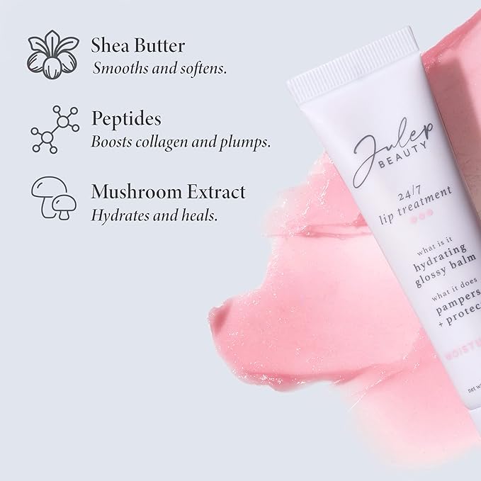 Julep 24/7 Lip Treatment – Hydrating & Glossy Lip Balm and Lip Sleeping Mask with Shea Butter – Moisturize, Protect & Soothe – Vegan & Cruelty-Free - Sheer Berry