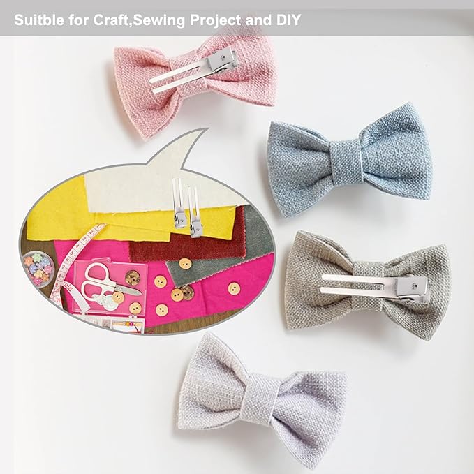 50pcs Metal Double Prong pin Curl Hair Clips for Styling Sectioning,Silver Hair Clips for Women Long Hair,Metal Alligator Curl Clips for Hair Roller,Salon,Bows DIY with Case