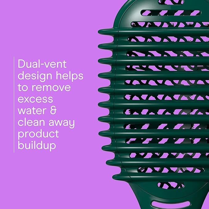 Conair Curl Define Pro Hair Brush for Curly Hairbrush with Sectioning Clips, Dual-Vent Design with Continuous Grooves, Mixed Bristles for Frizz-Free Detangling, Smoothing, and Curl Definition