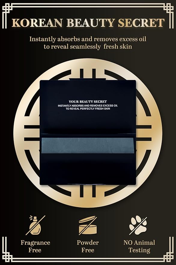 [KPOP Beauty] Makeup Friendly Oil Blotting Paper - DANABE Bamboo Charcoal Face Oil Blotting Sheets | Korean Skincare Oil Absorbing Sheets for Face (4x3.6 in.100 Large Sheets)