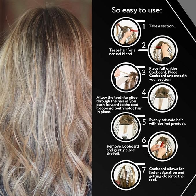 Authentic Cooboard Balayage Board with Teeth | Original Highlighting Paddle from The Maker of Cooboard Hair Highlighting Kit | Easy to Clean, Sturdy, Lightweight (Cooboard Green)