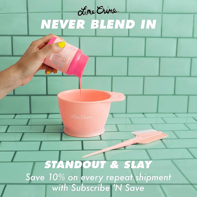 Lime Crime Full Coverage Unicorn Hair Dye, Neon Peach - Damage-Free Semi-Permanent Hair Color Conditions & Moisturizes - Temporary Hair Tint Kit Has A Sugary Citrus Vanilla Scent - Vegan