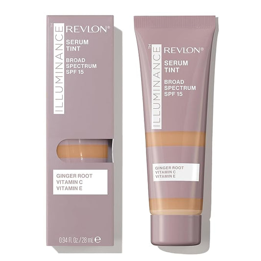 Revlon Illuminance Tinted Serum, Triple Hyaluronic Acid, Evens Out Skin Tone Over Time and Hydrates All Day, SPF 15, 405 Hazel, 0.94 fl oz.