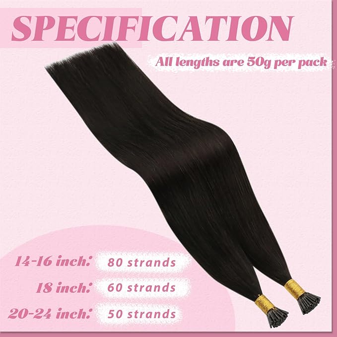 YoungSee I Tip Extensions Brown Itip Human Hair Extensions Dark Brown 14 Inch I Tips Hair Extension Real Human Hair Dark Brown Short Itip Hair Extension for Short Hair Tip Extension 80s 50g