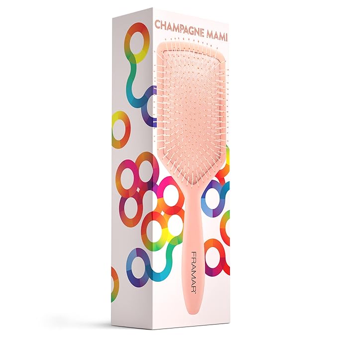 FRAMAR Paddle Hair Brush For Women – Wet Paddle Brush For Thick Hair, Wet Hair Brushes For Women, Hair Brush Detangler – Reduces Breakage - Champagne