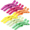 Havawish 12 Pcs Alligator Clips for Hair Styling Matte Alligator Crocodile Clips for Women Hair Sectioning(Neon Colors)