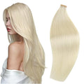 DOORES Tape in Extensions Real Human Hair, Platinum Blonde 80g 20 Inch 20pcs, Thick Remy Human Hair Extensions Tape in Skin Weft Real Remy Natural Straight Thick Ends