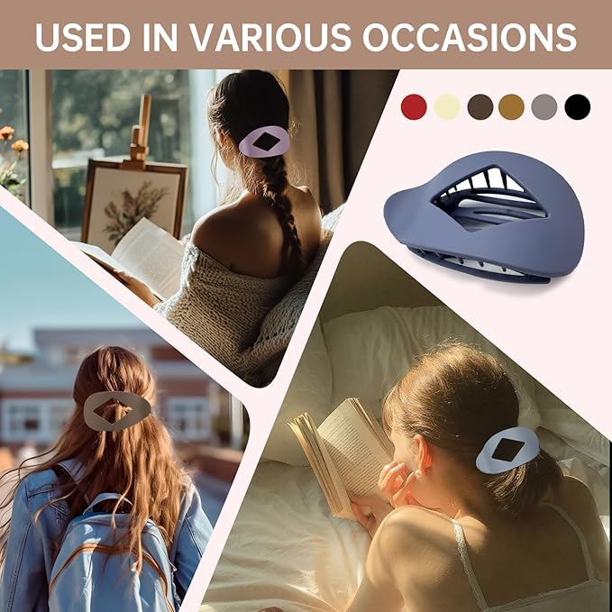 6 Pcs Flat Hair Clips for Women – Nonslip Duckbill Hair Clips, Strong Hold Styling Clips, Sectioning Duckbill Barrettes for Salon & Everyday Use (C)