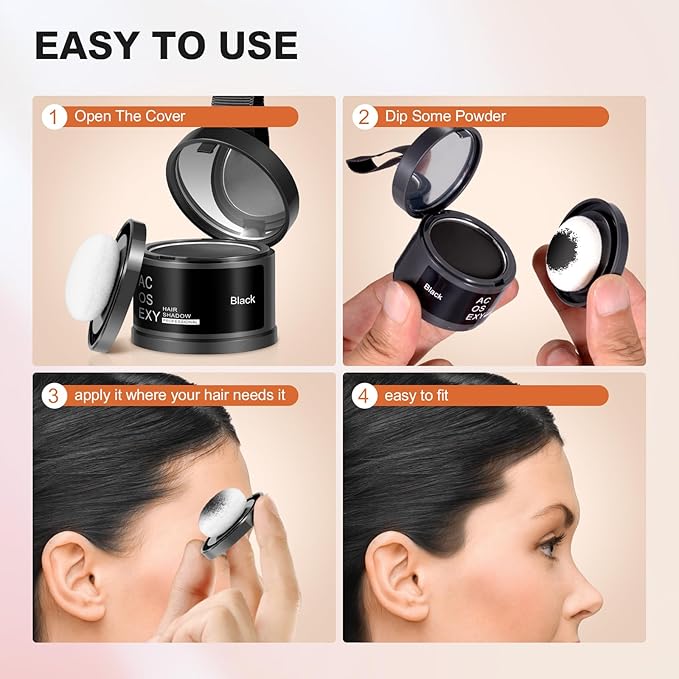 Root Touch Up Hair Powder, Instantly Root Cover Up Hairline Shadow Powder,Hairline Powde for Women Eyebrows, Gray Hair Coverage Touch Up For Men Beard Line,Bald Spots (Light Brown)