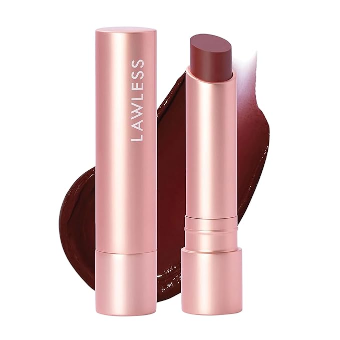 LAWLESS Forget the Filler Lip Plumping Line Smoothing Tinted Balm, Sugarplum, Pink, 0.09 Ounce