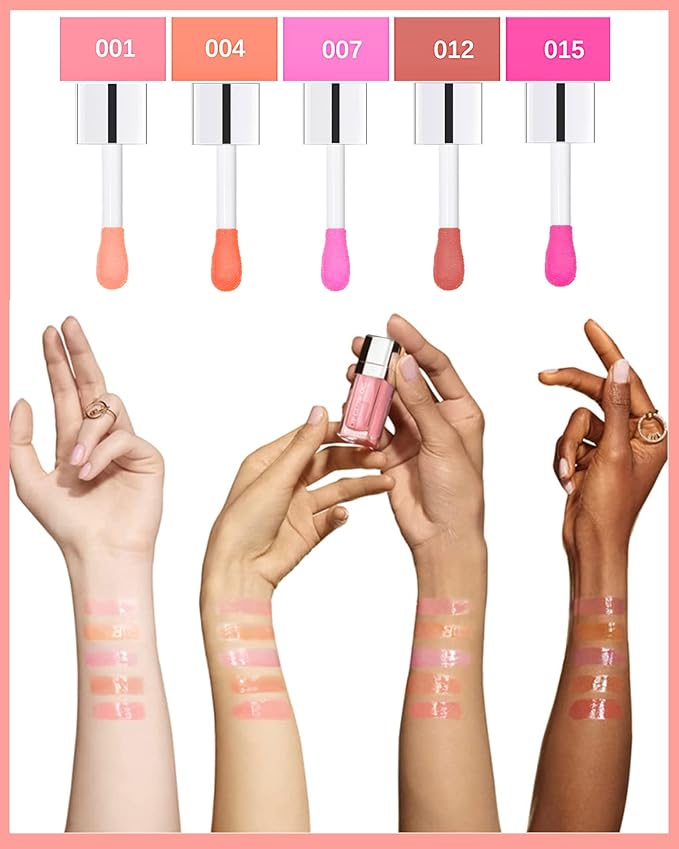 Plumping Lip Glow Oil,Hydrating Tinted Lip Oil Gloss,Glow Reviver Lip Oil,Long Lasting Moisturizing Clear Lip Plumper Oil Tint for Lip Care Dry Lip,Women's Day Makeup Gift for Women (#012 Rosewood)