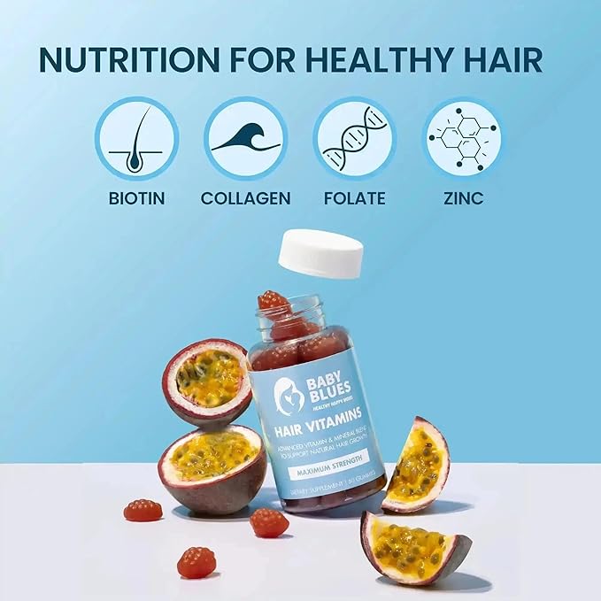 Baby Blues Grow and Glow Beauty Bundle - Gummies for Postpartum Hair Growth and Glowing Skin