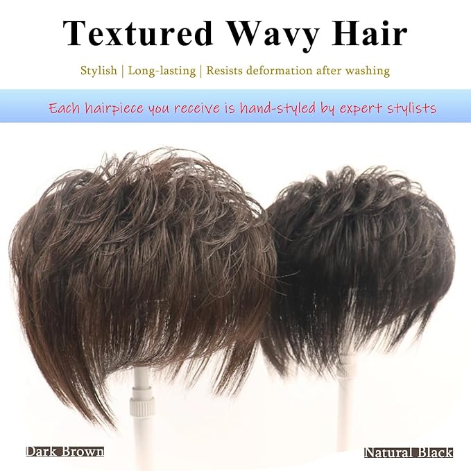 Short Human Hair Topper for Women with Hairloss,Invisible Clip in Straight Topper Hairpiece with Large Mesh 6.3x7 Ins and Silk Top Base Natural Fluffy Wiglet Hairpiece Natural Black