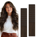 GOO GOO Genius Tape in Hair Extensions, Hand Tied Tape Weft, 4A Chocolate Brown, 18inch 50g 20pcs, Remy Human Hair, Seamless Invisible Tape, Natural Blend, Lightweight