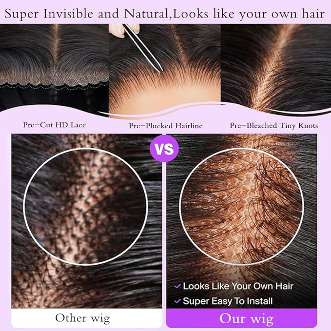 7x6 Burmese Curly Glueless Wigs Human Hair Pre Plucked Pre Cut 250% Density Drawstring Wig Human Hair 7x6 HD Lace Front Wigs Human Hair for Black Women Wear and Go Glueless Wig Natural Color 28inch