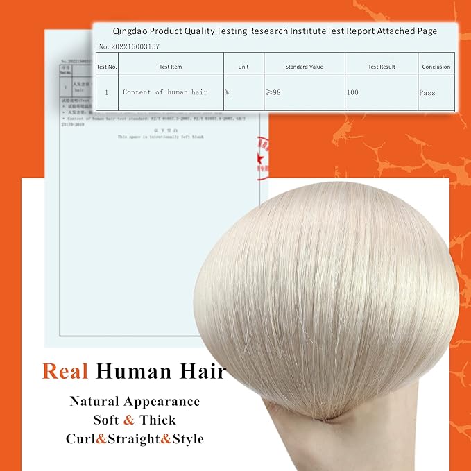 Full Shine Hair Extensions Tape in 22 Inch Color 1000 White Blonde Thick Tape in Extensions Double Sided Skin Weft Remy Human Hair Silky Straight 20 Pcs Invisible Add Length for Women 50Gram
