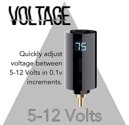 WX-3 Plus Wireless Mini Battery Pack Professional Power Supply w/Machine Mountable Smart Switch Grip, Backlit LED Digital Display, 1450mAh Capacity (RCA Connector)