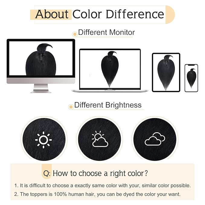 SEGO Hair Toppers for Women Real Human Hair With Bangs, 7 * 13CM Silk Base 100% Remy Human Hair Clip in Top Wiglet Hairpieces Add Volume -18 Inch Jet Black