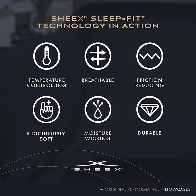 SHEEX Original Performance Cooling Pillowcases, Ultra-Soft Pillowcase Set, 2 Cooling Pillow Covers, Standard, Ecru