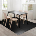 Vinyl Floor Mat for Home, Black Waterproof Area Mat for Under Dining Room Table, Sturdy Plastic Rug Protector for Kitchen, Living Room, Yard, Garage, Large Baby Play Mat (60"x 75")