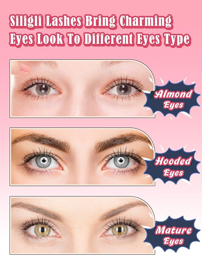 Natural Lashes False 11mm Short Eyelashes Wispy C Curl Eye Lashes Pack with Thin Cotton Band Fake Eyelash 3D Volume For Daily Siligli Lash 7 Pair