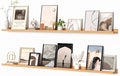 Heimlove Picture Ledge Shelf, Floating Shelves Set of 2, 72 Inches Long Large Picture Shelf for Wall with Ledge, Kids Bookshelf Wall Mounted for Living Room Bedroom Decor Books Photo Frames, Oak