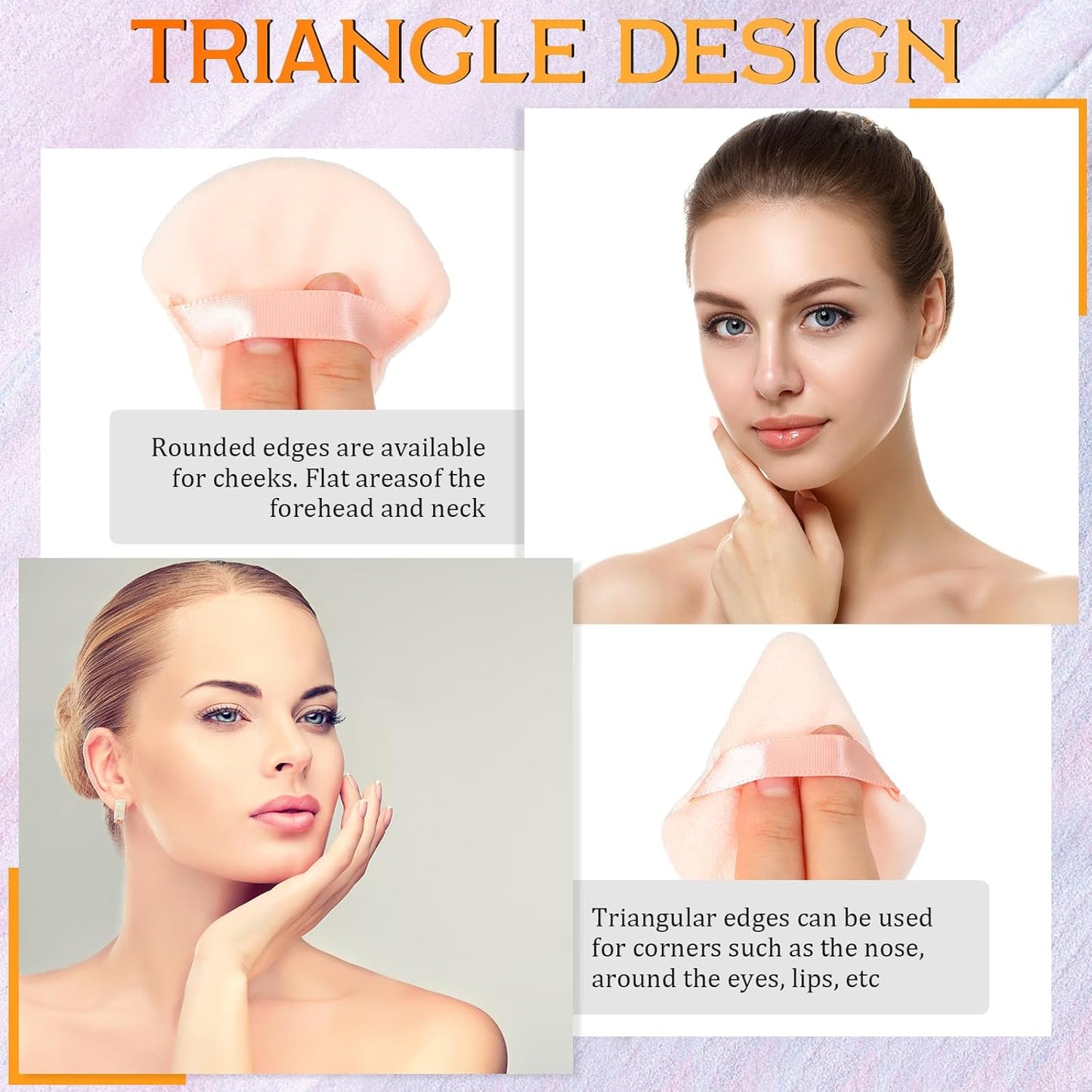 Meanplan 100 Pcs Powder Puff Face Soft Makeup Sponge Triangle Powder Puffs for Loose Velour Cosmetic Foundation Wet Dry Sponge Makeup Tools(Vivid Colors)