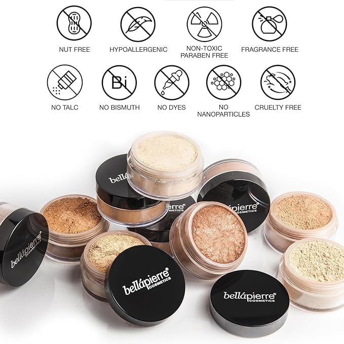 bellapierre Get Started Kit | Includes 2 Mineral Foundations, 1 Blush, & 1 Bronzer | Mineral Makeup Essentials | Non-Toxic and Paraben Free | Oil and Cruelty Free | Long Lasting Formulas – Deep