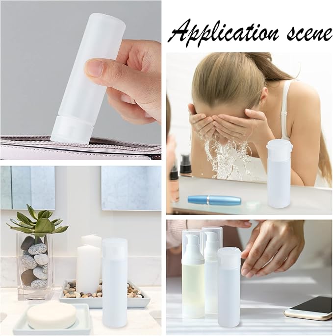 BENECREAT 10 Pack 18ml 0.6oz Small Travel Squeeze Bottles Refillable Makeup Foundation Container Travel Essentials Sample Bottles for Toiletries, Shampoo Toner Cosmetic
