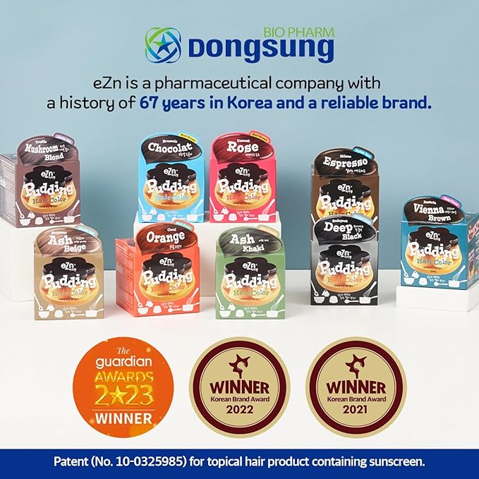eZn Pudding Hair Dye Ammonia Free Semi-Permanent Self Hair Dye DIY Kit included contain Keratin Made in Korea Beauty (Ash Purple Gray)