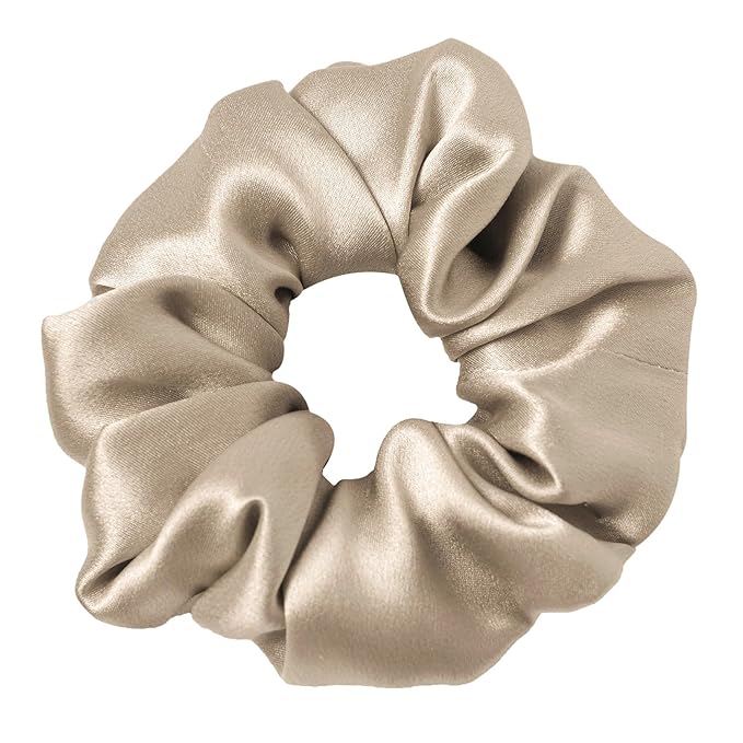 LILYSILK Silk Hair Scrunchies/Ties for Frizz & Breakage Prevention, 100% Mulberry, No Damage, Elastic ponytail Holders, 5PC, Fixed Colors (Black+Light Coffee+Bright Coffee+Caramel+Chocolate)