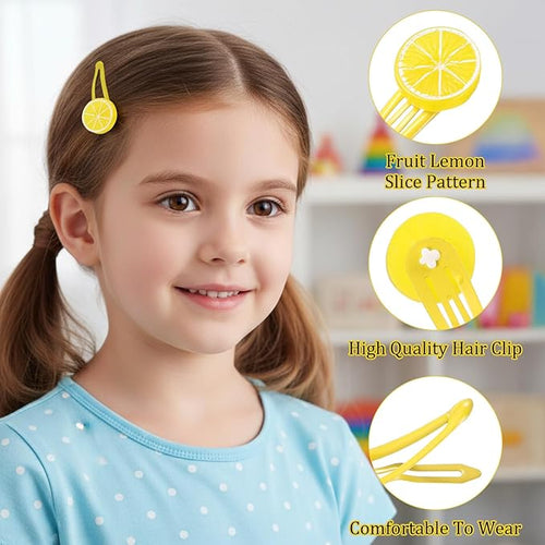 25 Pcs Lemon Slice Snap Hair Clips for Women, Stylish Bangs Side Hairpins Creative Barrettes Hair Accessories for Women Girls
