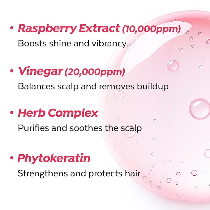 A’PIEU Raspberry Vinegar Shampoo & Hair Vinegar Rinse Conditioner Set – Scalp Clarifying, Buildup Removal, Refresing Finish, and pH-Balancing. Korean Hair Care (16.9 fl oz / 6.76 fl oz)
