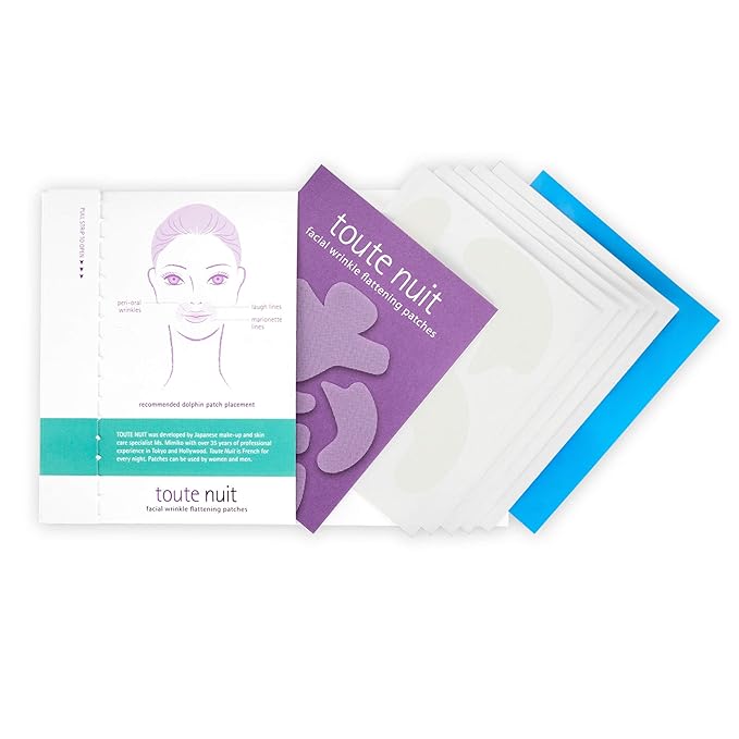 Toute Nuit Wrinkle Patches – Dolphin – Face Tape for Around the Mouth – Hypoallergenic Anti Wrinkle Patches – 20 Count, Made in USA