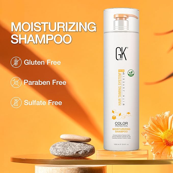 GK HAIR Vegan Color Treated Moisturizing Shampoo for Women Deep Conditioning Hair Mask with Keratin and Argan Oil Frizz Control Hydrate Treatment for Dry Damaged Hair – 33.8 Ounce