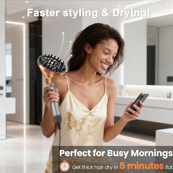 Large Diffuser Attachment Compatible with Dyson Airwrap, Upgraded Diffuser Nozzle to Dryer Faster and Define Curls Hair,Hair Dryer Diffuser Attachment Alternative,for Dyson Airwrap Attachments,Gold