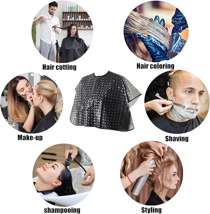 Waterproof unisex-adult Hair Dye Cape,Short Comb-Out Capes for Hair Stylist,Makeup Apron for Hair Color,